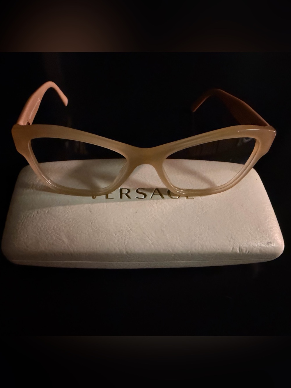 NEW Versace VE3180 Opal Beige Cat-Eye Eyeglasses + Original Case